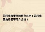 花園寶寶里面的角色名字（花園寶寶角色名字簡介介紹）