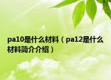 pa10是什么材料（pa12是什么材料簡(jiǎn)介介紹）