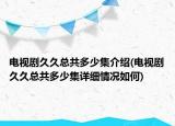 電視劇久久總共多少集介紹(電視劇久久總共多少集詳細(xì)情況如何)
