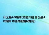 什么是AD矩陣(功能介紹 什么是AD矩陣 功能詳細(xì)情況如何)