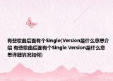 有些歌曲后面有個Single(Version是什么意思介紹 有些歌曲后面有個Single Version是什么意思詳細(xì)情況如何)
