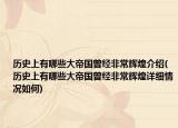 歷史上有哪些大帝國(guó)曾經(jīng)非常輝煌介紹(歷史上有哪些大帝國(guó)曾經(jīng)非常輝煌詳細(xì)情況如何)