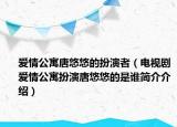 愛情公寓唐悠悠的扮演者（電視劇愛情公寓扮演唐悠悠的是誰簡介介紹）