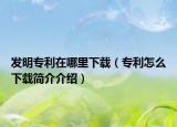 發(fā)明專利在哪里下載（專利怎么下載簡介介紹）