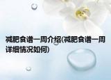 減肥食譜一周介紹(減肥食譜一周詳細情況如何)