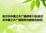 哈爾濱中國(guó)之聲廣播頻率介紹(哈爾濱中國(guó)之聲廣播頻率詳細(xì)情況如何)