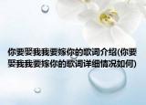 你要娶我我要嫁你的歌詞介紹(你要娶我我要嫁你的歌詞詳細(xì)情況如何)