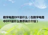 數(shù)字電路DFF是什么（在數(shù)字電路中DFF是什么意思簡介介紹）