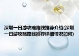 深圳一日游攻略路線推薦介紹(深圳一日游攻略路線推薦詳細情況如何)