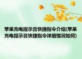 蘋果充電提示音快捷指令介紹(蘋果充電提示音快捷指令詳細情況如何)