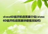 vivox6D能開機(jī)但黑屏介紹(vivox6D能開機(jī)但黑屏詳細(xì)情況如何)