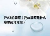 滬AZ的牌照（滬az牌照是什么意思簡(jiǎn)介介紹）