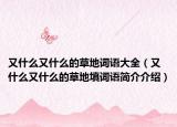 又什么又什么的草地詞語(yǔ)大全（又什么又什么的草地填詞語(yǔ)簡(jiǎn)介介紹）
