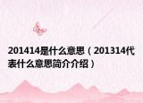201414是什么意思（201314代表什么意思簡介介紹）