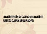 dnf能量殘骸怎么得介紹(dnf能量殘骸怎么得詳細情況如何)