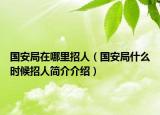國安局在哪里招人（國安局什么時候招人簡介介紹）