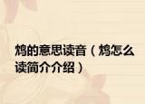 鴆的意思讀音（鴆怎么讀簡介介紹）