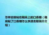 怎樣去除粘在鞋底上的口香糖（鞋底粘了口香糖怎么快速去除簡(jiǎn)介介紹）