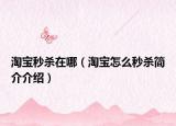 淘寶秒殺在哪（淘寶怎么秒殺簡(jiǎn)介介紹）