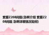索愛Z208問題(急啊介紹 索愛Z208問題 急啊詳細(xì)情況如何)