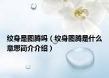 紋身是圖騰嗎（紋身圖騰是什么意思簡介介紹）
