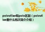 polovillae和polo區(qū)別（polovillae是什么檔次簡介介紹）