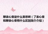 聊表心意是什么意思?。吮硇囊夂土谋硇囊庥惺裁磪^(qū)別簡介介紹）