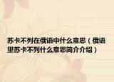 蘇卡不列在俄語中什么意思（俄語里蘇卡不列什么意思簡(jiǎn)介介紹）