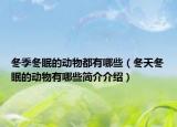 冬季冬眠的動物都有哪些（冬天冬眠的動物有哪些簡介介紹）