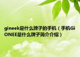 gineek是什么牌子的手機（手機GiONEE是什么牌子簡介介紹）