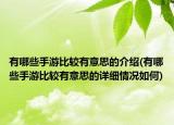 有哪些手游比較有意思的介紹(有哪些手游比較有意思的詳細情況如何)