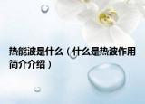 熱能波是什么（什么是熱波作用簡介介紹）