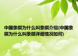 中國象棋為什么叫象棋介紹(中國象棋為什么叫象棋詳細(xì)情況如何)