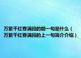 萬(wàn)紫千紅春滿園的前一句是什么（萬(wàn)紫千紅春滿園的上一句簡(jiǎn)介介紹）