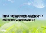 弒神1.3隱藏英雄密碼介紹(弒神1.3隱藏英雄密碼詳細情況如何)