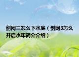 劍網(wǎng)三怎么下水底（劍網(wǎng)3怎么開啟水牢簡介介紹）