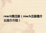 reach預(yù)注冊（reach注冊是什么簡介介紹）