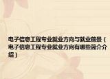 電子信息工程專業(yè)就業(yè)方向與就業(yè)前景（電子信息工程專業(yè)就業(yè)方向有哪些簡(jiǎn)介介紹）