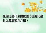 壓縮比是什么的比值（壓縮比是什么意思簡(jiǎn)介介紹）