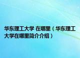 華東理工大學(xué) 在哪里（華東理工大學(xué)在哪里簡介介紹）