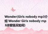 Wonder(Girls nobody mp3介紹 Wonder Girls nobody mp3詳細(xì)情況如何)