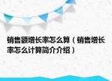 銷售額增長率怎么算（銷售增長率怎么計算簡介介紹）