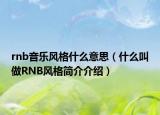 rnb音樂風(fēng)格什么意思（什么叫做RNB風(fēng)格簡介介紹）