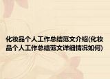 化妝品個(gè)人工作總結(jié)范文介紹(化妝品個(gè)人工作總結(jié)范文詳細(xì)情況如何)
