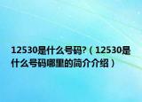 12530是什么號碼?（12530是什么號碼哪里的簡介介紹）