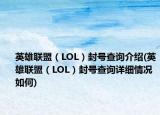 英雄聯(lián)盟（LOL）封號查詢介紹(英雄聯(lián)盟（LOL）封號查詢詳細情況如何)