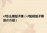 cf怎么增加子彈（cf如何加子彈簡(jiǎn)介介紹）