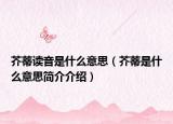 芥蒂讀音是什么意思（芥蒂是什么意思簡介介紹）