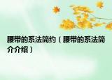 腰帶的系法簡(jiǎn)約（腰帶的系法簡(jiǎn)介介紹）