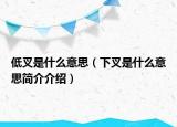 低叉是什么意思（下叉是什么意思簡(jiǎn)介介紹）